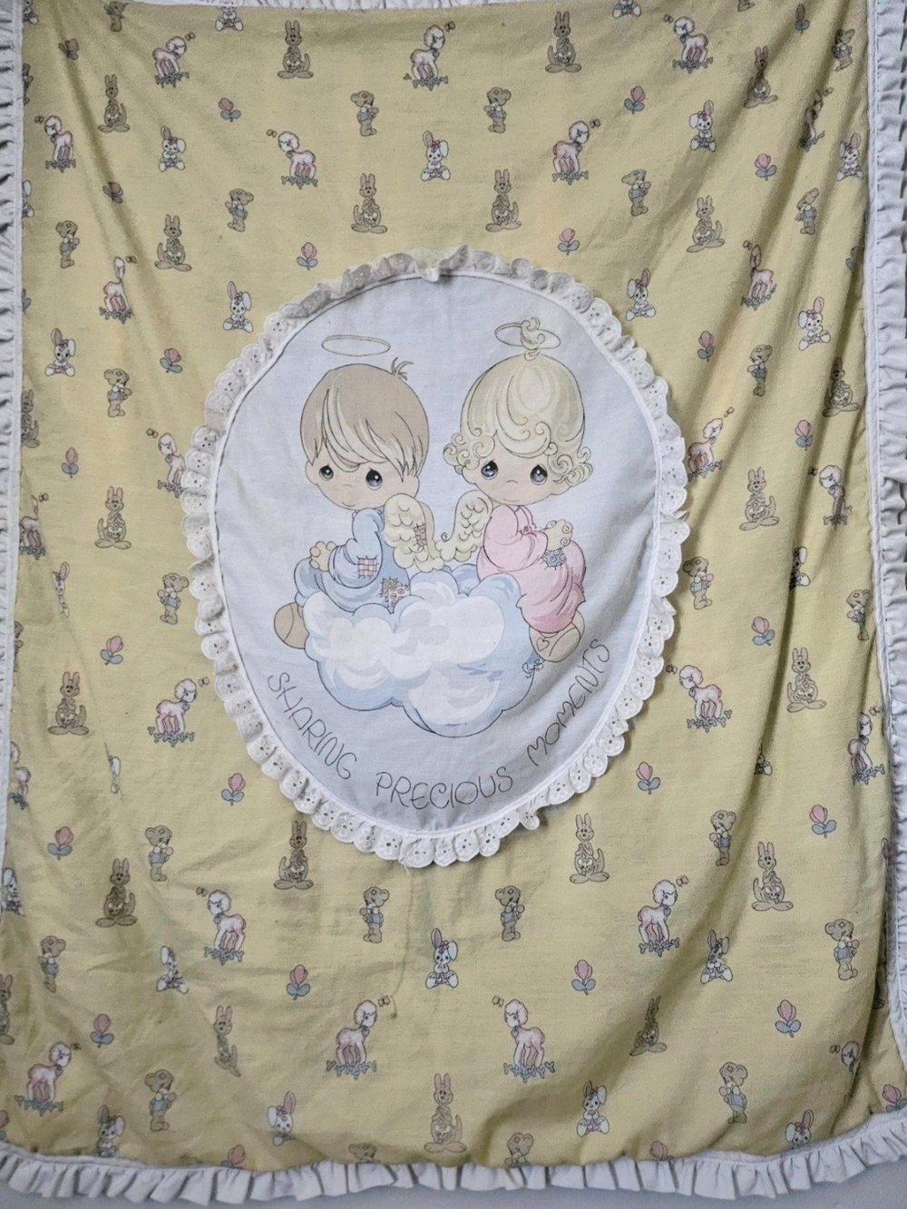 Vintage Precious Moments Yellow Blanket
